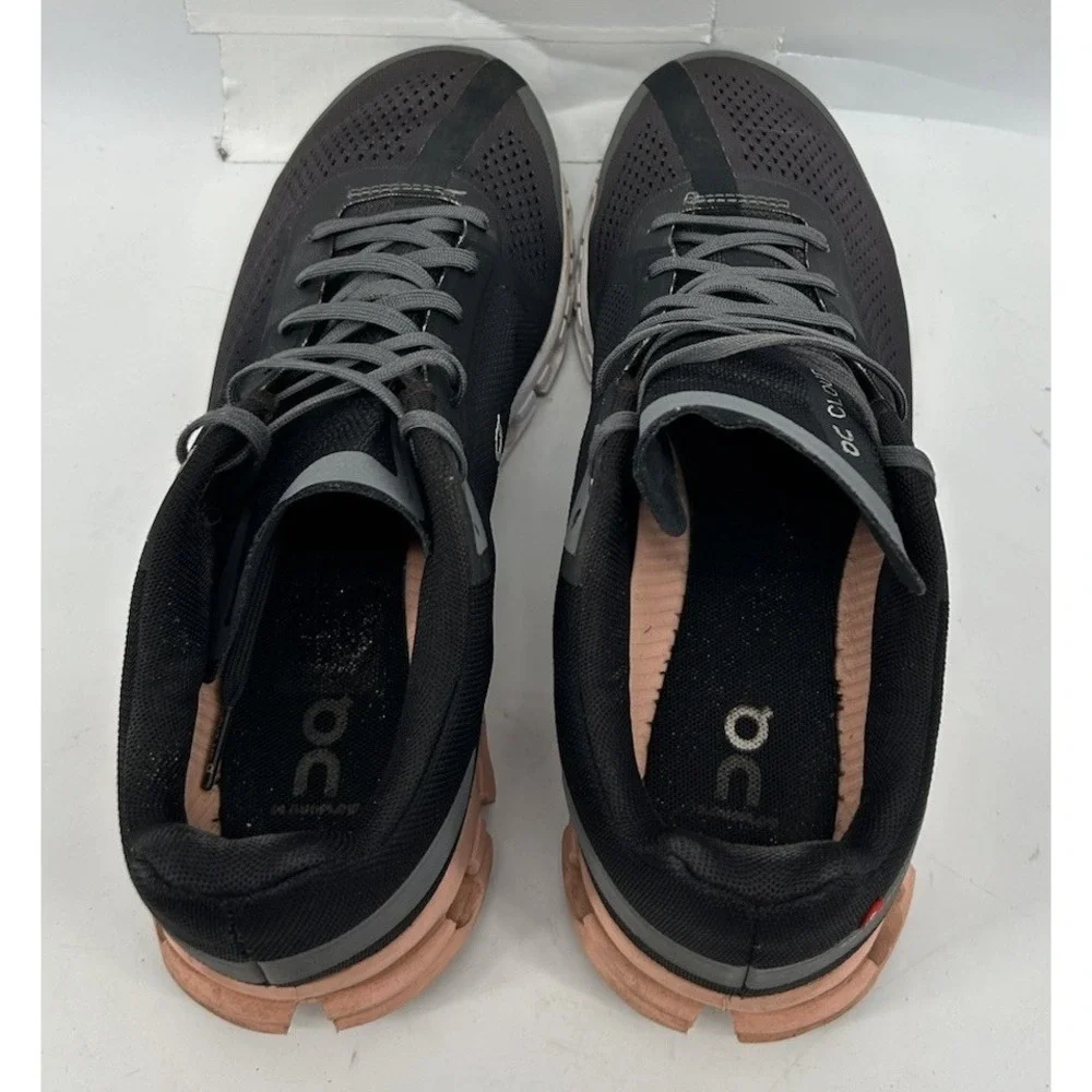 On Cloud Flow Running Sneakers Black With Rock Rose Women's Size‎ 9.5